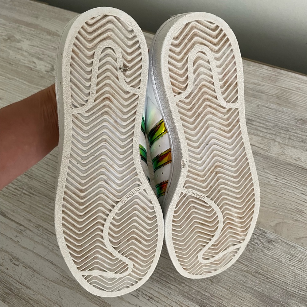 adidas Kids White Sneakers with Multicolor Stripes - Picture 13 of 13